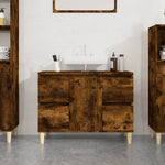 Servantskap Røkt Eik 80X33X60 Cm Konstruert Tre