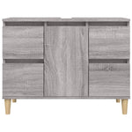 Servantskap Grå Eik 80X33X60 Cm Konstruert Tre