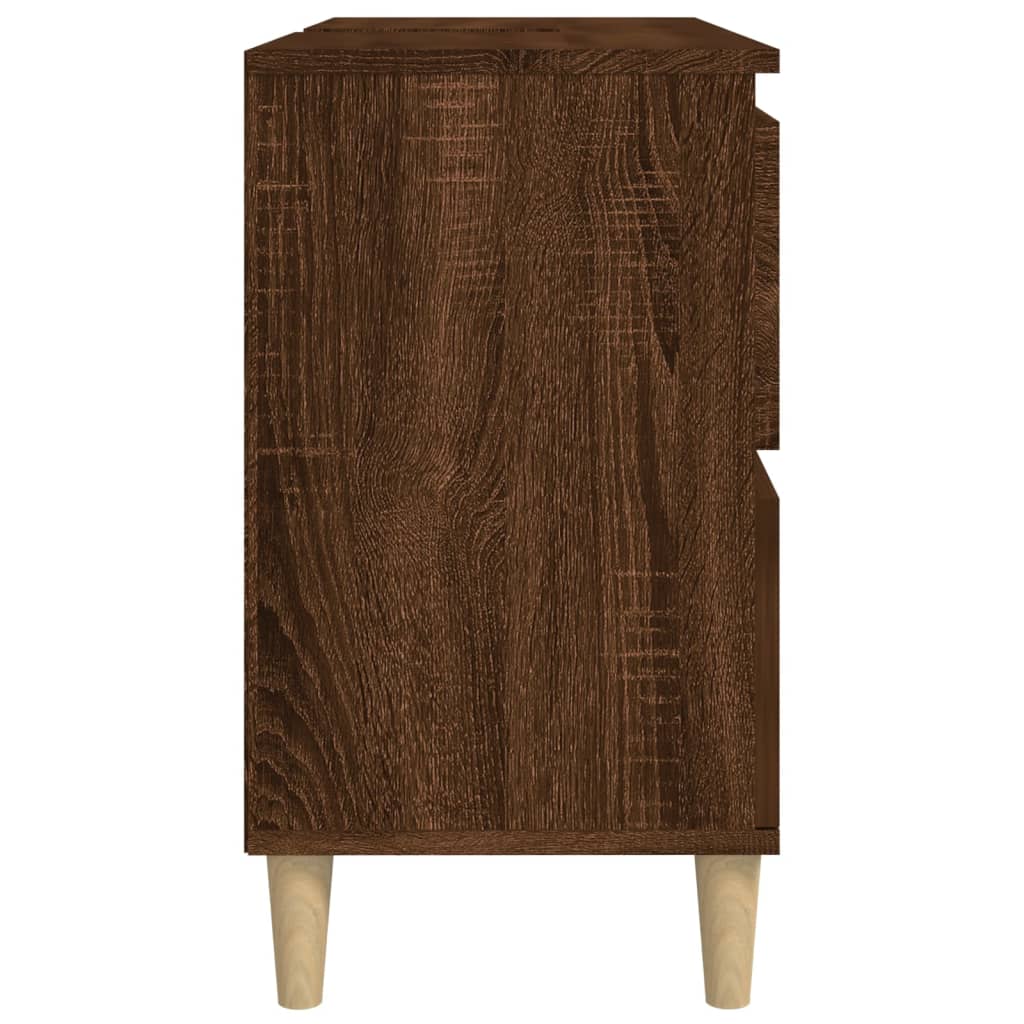 Servantskap Brun Eik 80X33X60 Cm Konstruert Tre