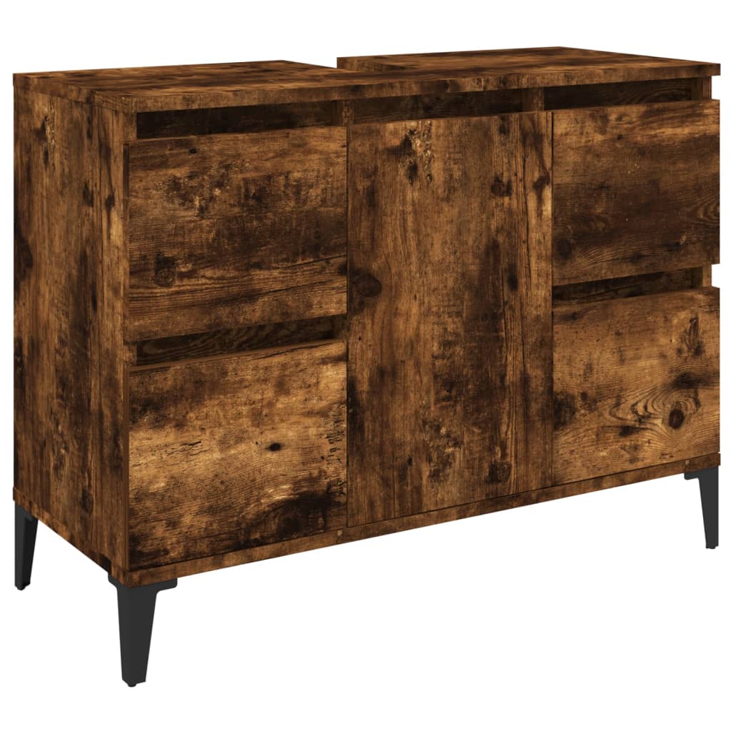 Servantskap Røkt Eik 80X33X60 Cm Konstruert Tre