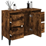 Servantskap Røkt Eik 80X33X60 Cm Konstruert Tre