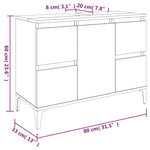 Servantskap Røkt Eik 80X33X60 Cm Konstruert Tre