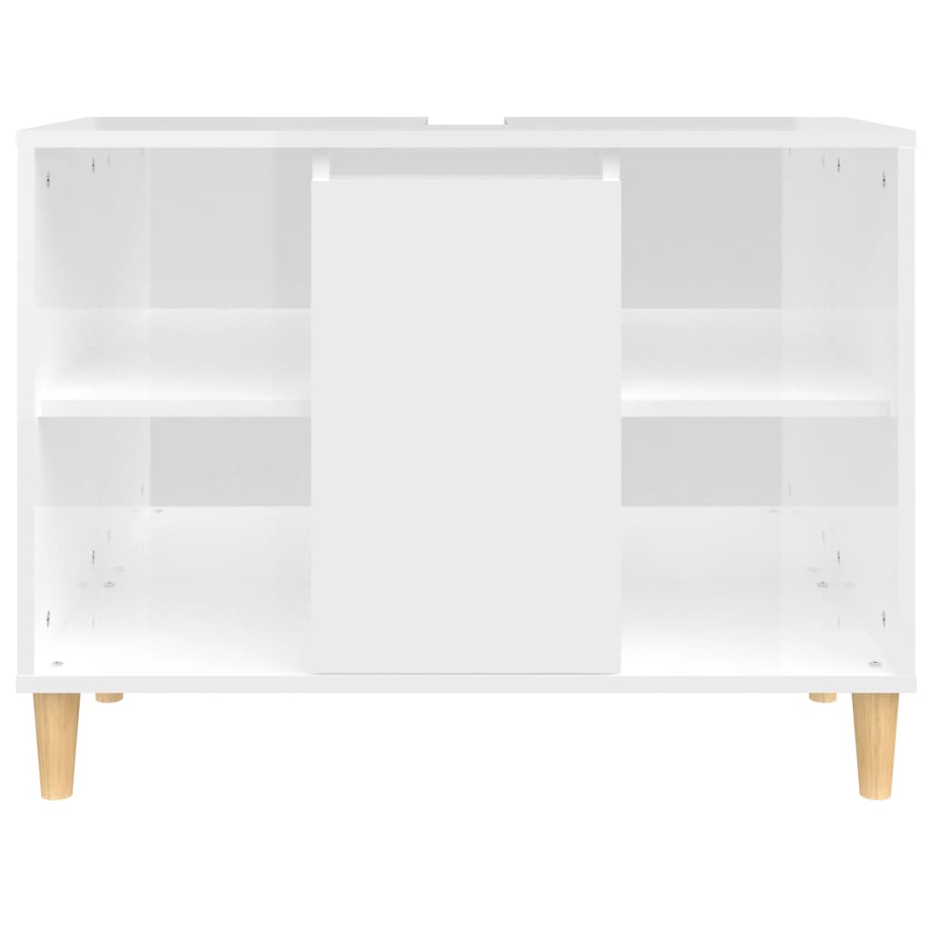 Servantskap Høyglans Hvit 80X33X60 Cm Konstruert Tre