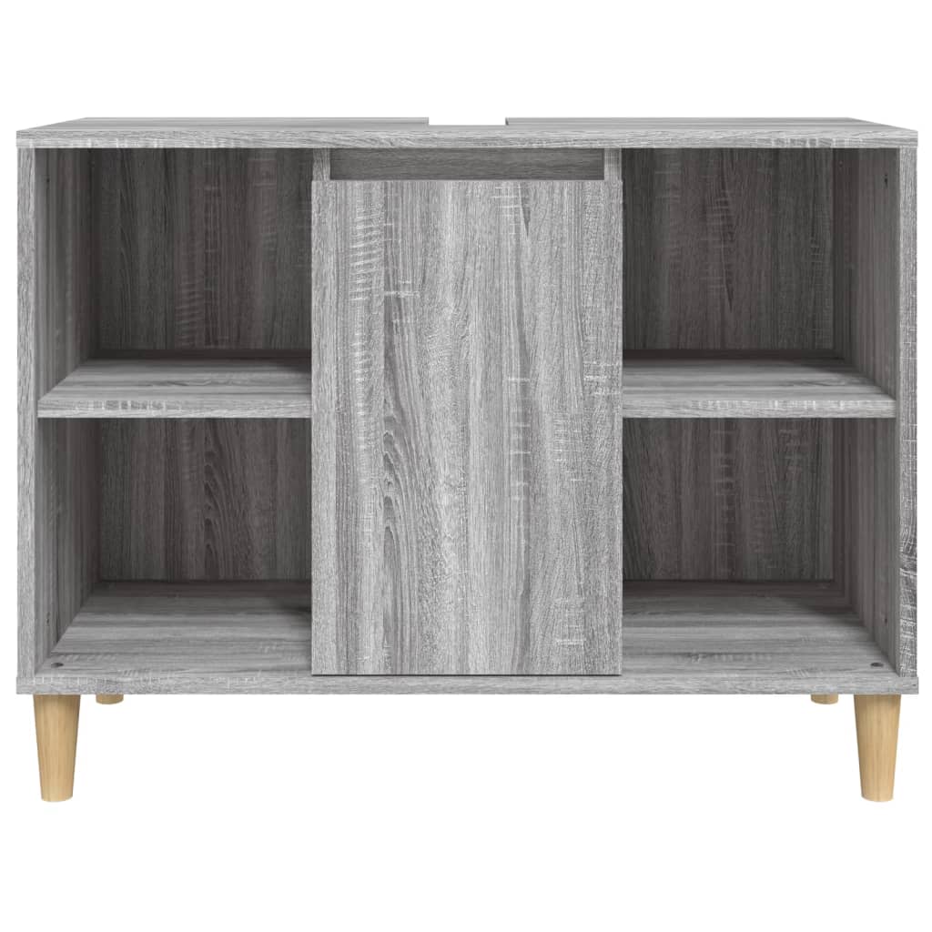 Servantskap Grå Eik 80X33X60 Cm Konstruert Tre