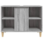 Servantskap Grå Eik 80X33X60 Cm Konstruert Tre