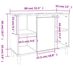 Servantskap Grå Eik 80X33X60 Cm Konstruert Tre