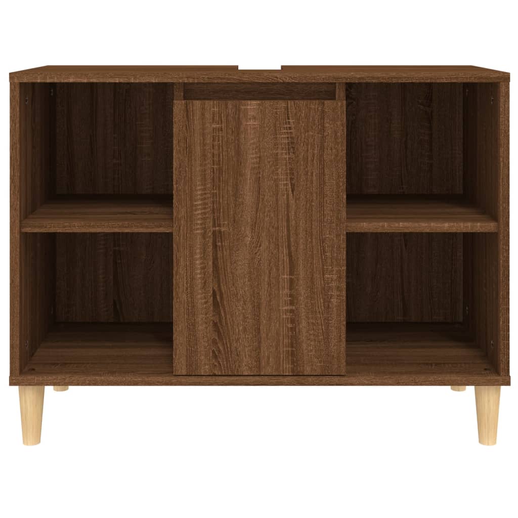 Servantskap Brun Eik 80X33X60 Cm Konstruert Tre