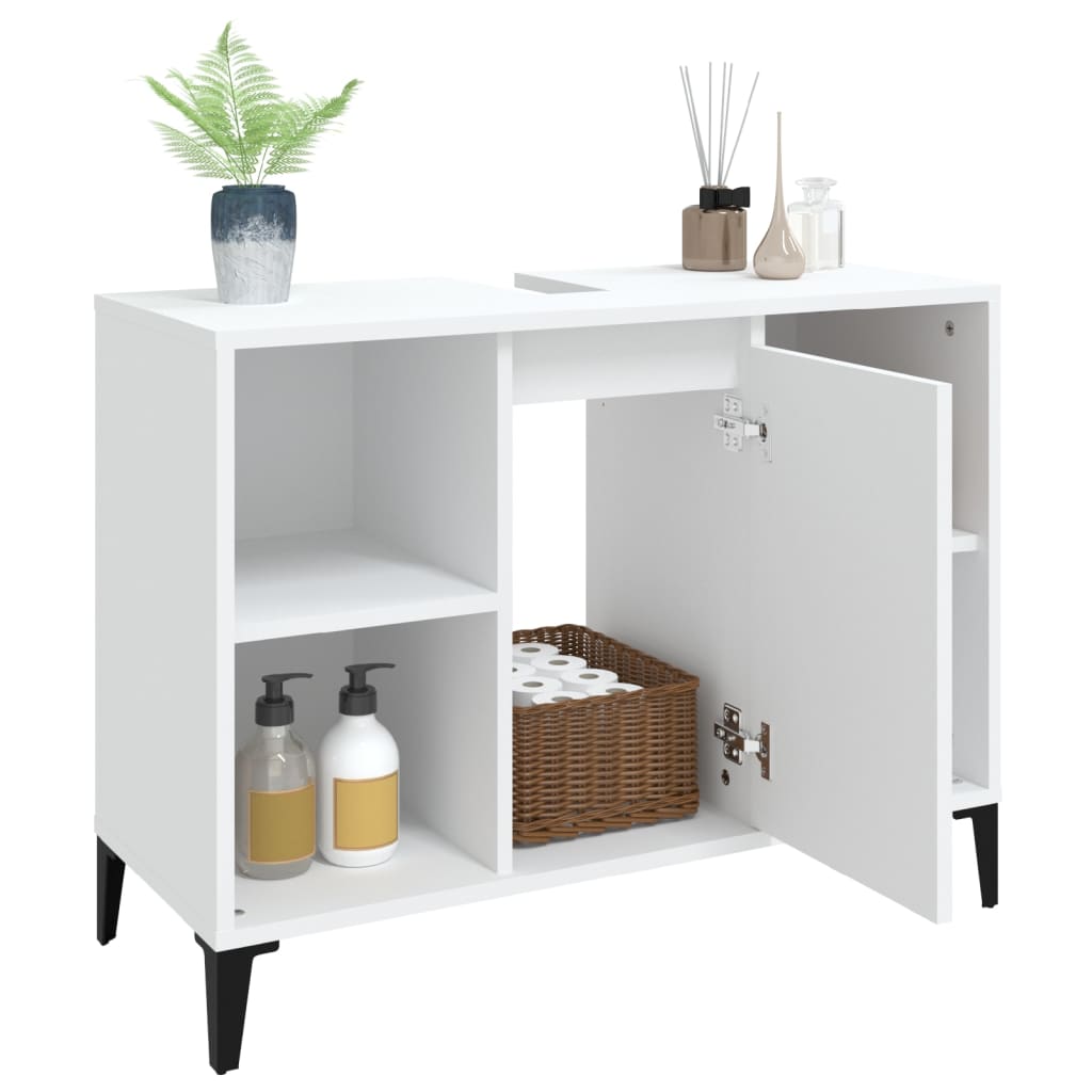 Servantskap Hvit 80X33X60 Cm Konstruert Tre