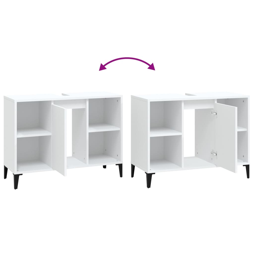 Servantskap Hvit 80X33X60 Cm Konstruert Tre