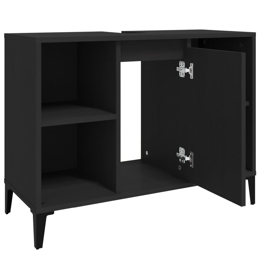 Servantskap Svart 80X33X60 Cm Konstruert Tre
