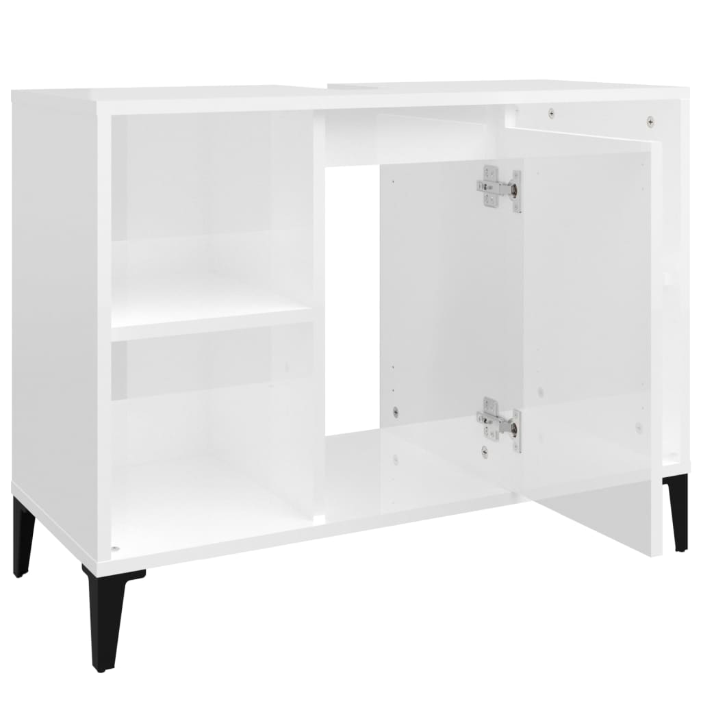 Servantskap Høyglans Hvit 80X33X60 Cm Konstruert Tre