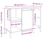 Servantskap Høyglans Hvit 80X33X60 Cm Konstruert Tre