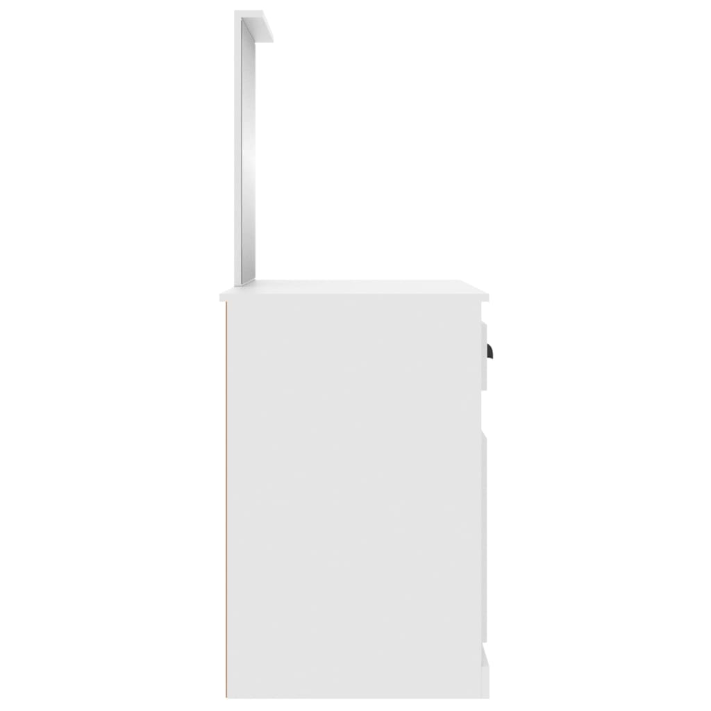 Sminkebord Med Speil Hvit 90X50X132,5 Cm Konstruert Tre
