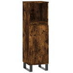 Baderomsskap Røkt Eik 30X30X100 Cm Konstruert Tre