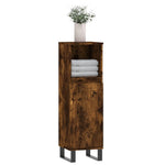 Baderomsskap Røkt Eik 30X30X100 Cm Konstruert Tre