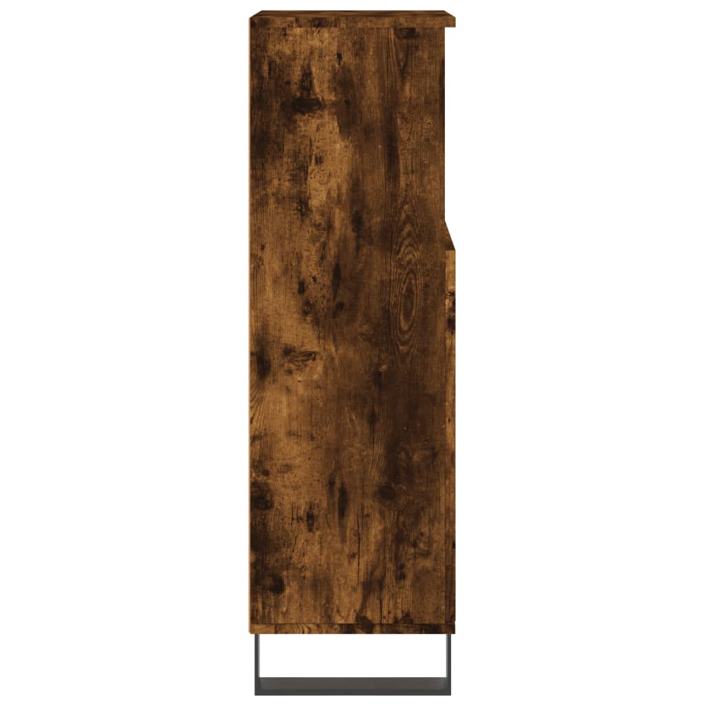 Baderomsskap Røkt Eik 30X30X100 Cm Konstruert Tre