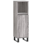 Baderomsskap Grå Sonoma Eik 30X30X100 Cm Konstruert Tre