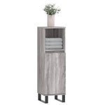 Baderomsskap Grå Sonoma Eik 30X30X100 Cm Konstruert Tre