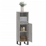Baderomsskap Grå Sonoma Eik 30X30X100 Cm Konstruert Tre