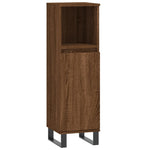 Baderomsskap Brun Eik 30X30X100 Cm Konstruert Tre