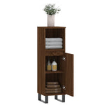 Baderomsskap Brun Eik 30X30X100 Cm Konstruert Tre