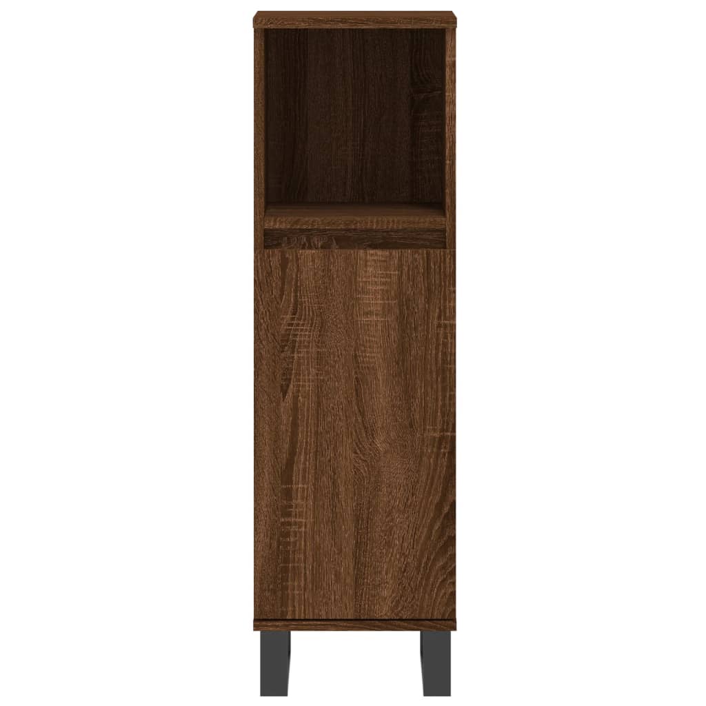 Baderomsskap Brun Eik 30X30X100 Cm Konstruert Tre