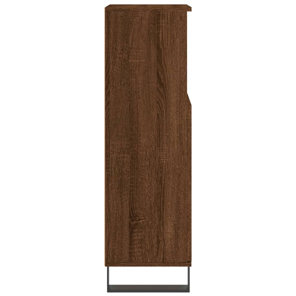 Baderomsskap Brun Eik 30X30X100 Cm Konstruert Tre