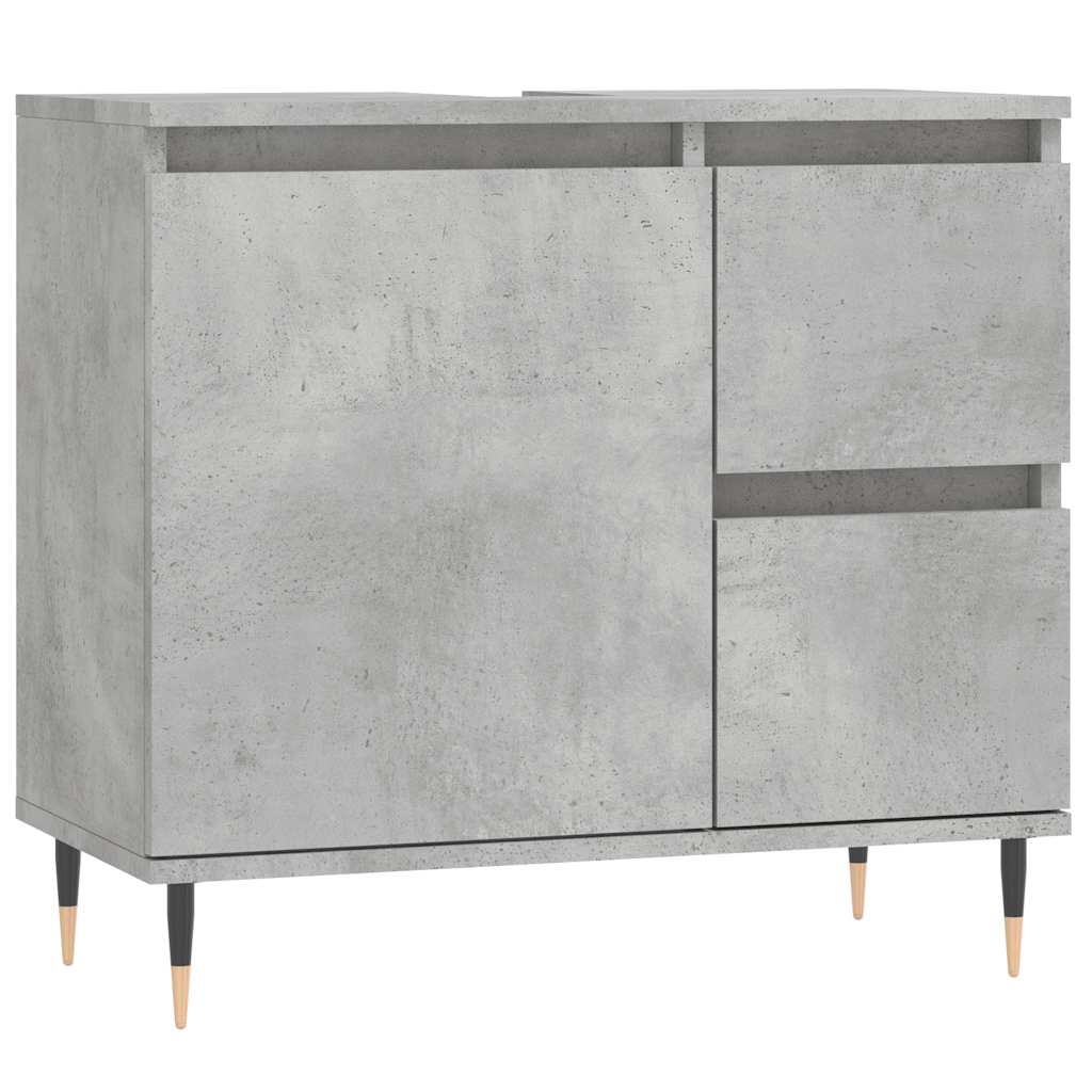 Baderomsskap Betonggrå 65X33X60 Cm Konstruert Tre