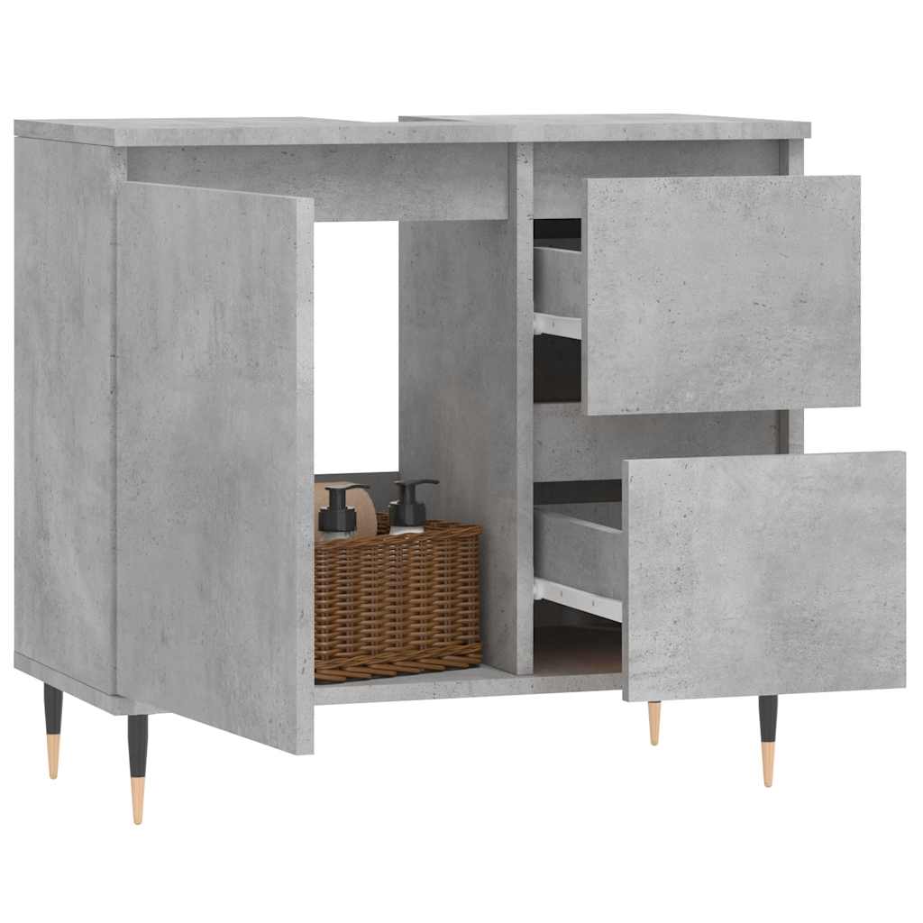 Baderomsskap Betonggrå 65X33X60 Cm Konstruert Tre