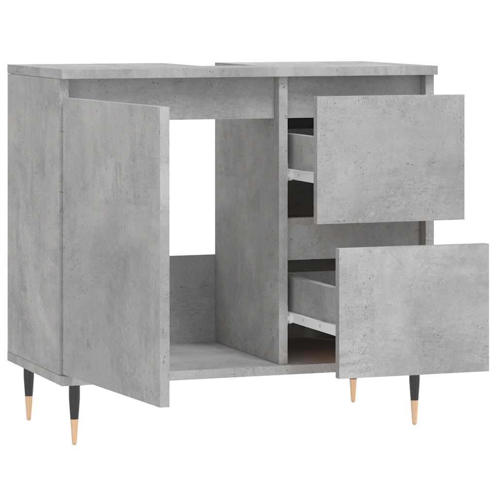 Baderomsskap Betonggrå 65X33X60 Cm Konstruert Tre