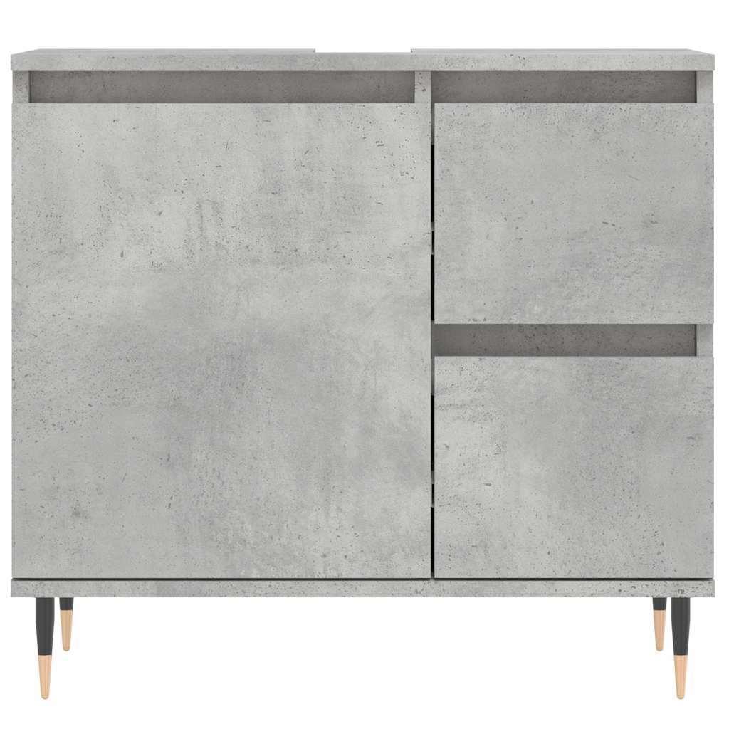 Baderomsskap Betonggrå 65X33X60 Cm Konstruert Tre