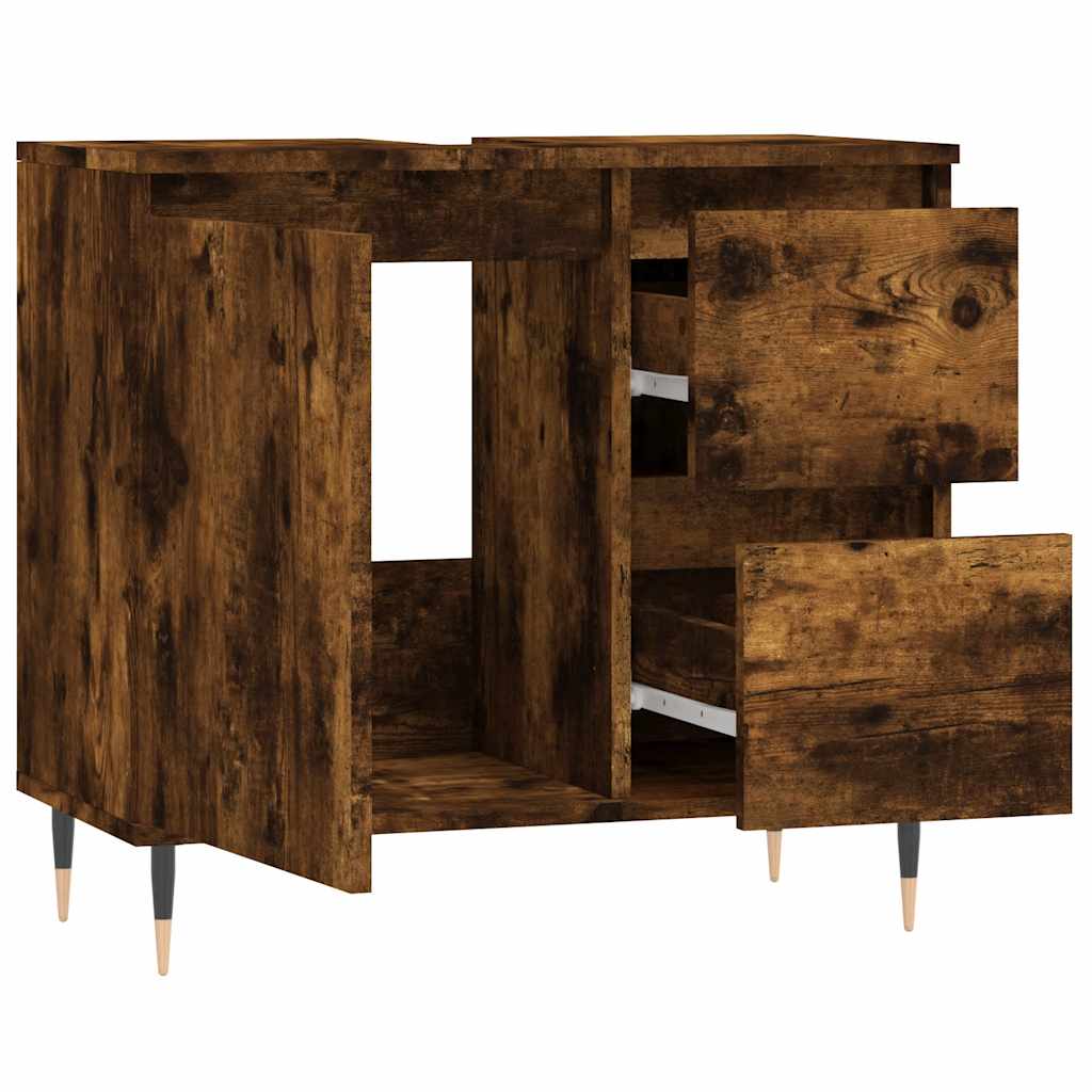 Baderomsskap Røkt Eik 65X33X60 Cm Konstruert Tre