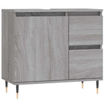 Baderomsskap Grå Sonoma Eik 65X33X60 Cm Konstruert Tre