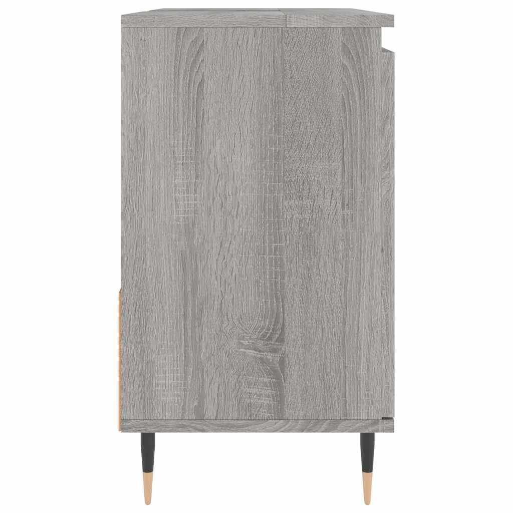 Baderomsskap Grå Sonoma Eik 65X33X60 Cm Konstruert Tre
