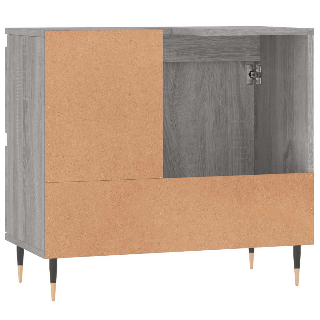 Baderomsskap Grå Sonoma Eik 65X33X60 Cm Konstruert Tre