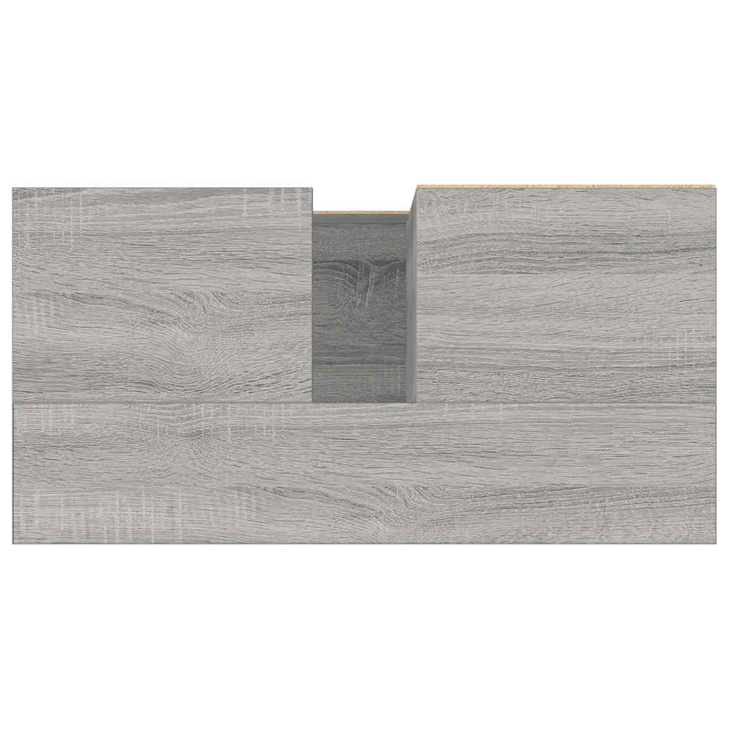 Baderomsskap Grå Sonoma Eik 65X33X60 Cm Konstruert Tre