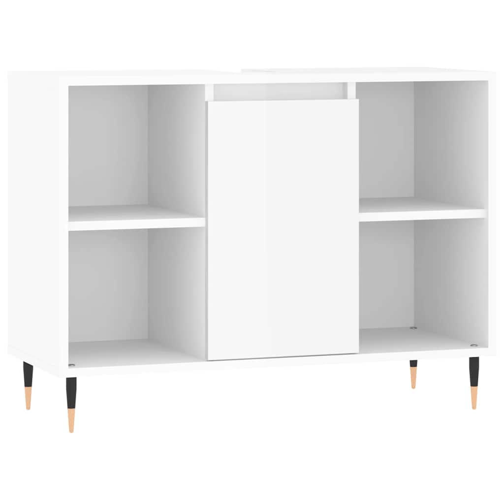 Baderomsskap Høyglans Hvit 80X33X60 Cm Konstruert Tre