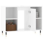 Baderomsskap Høyglans Hvit 80X33X60 Cm Konstruert Tre