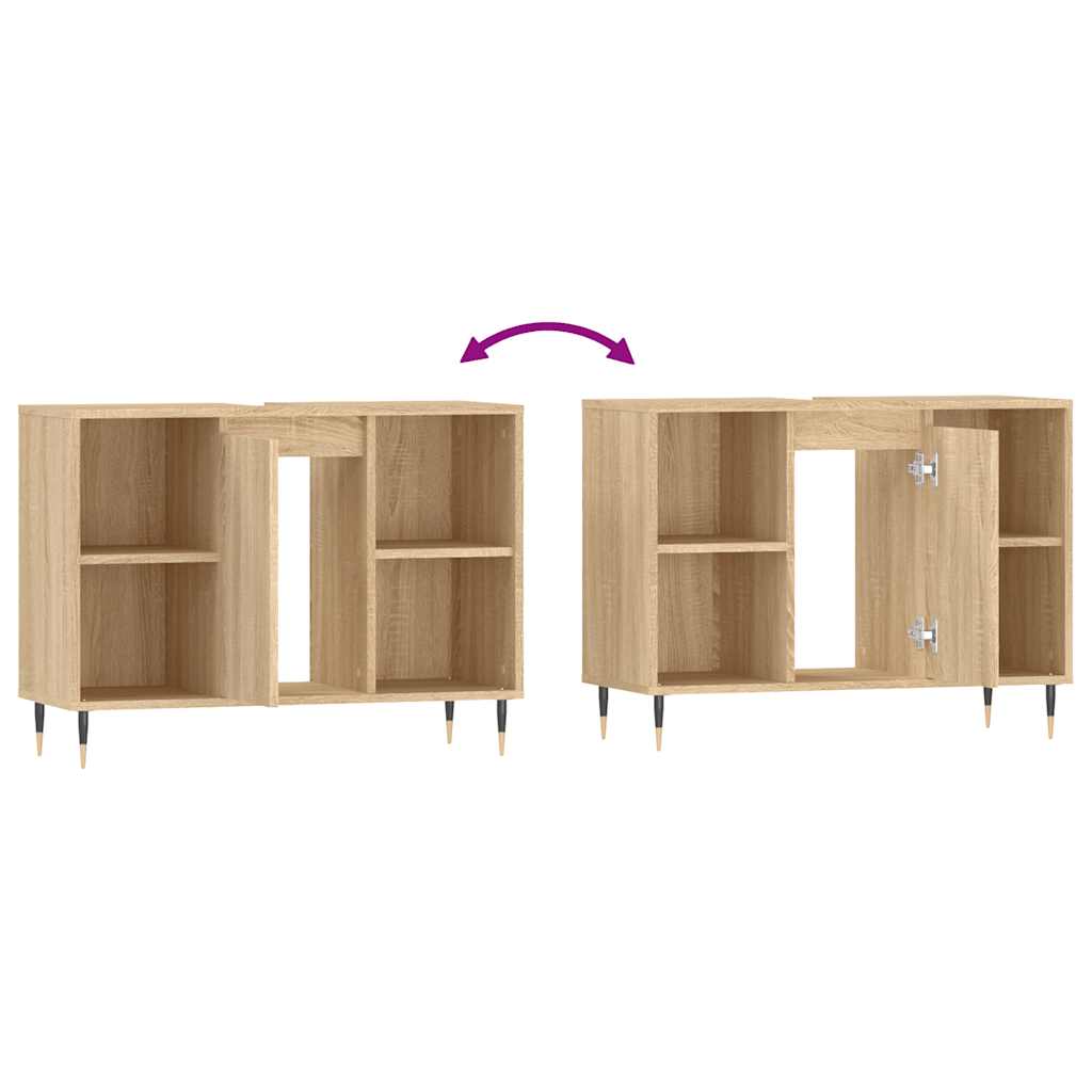 Baderomsskap Høyglans Hvit 80X33X60 Cm Konstruert Tre