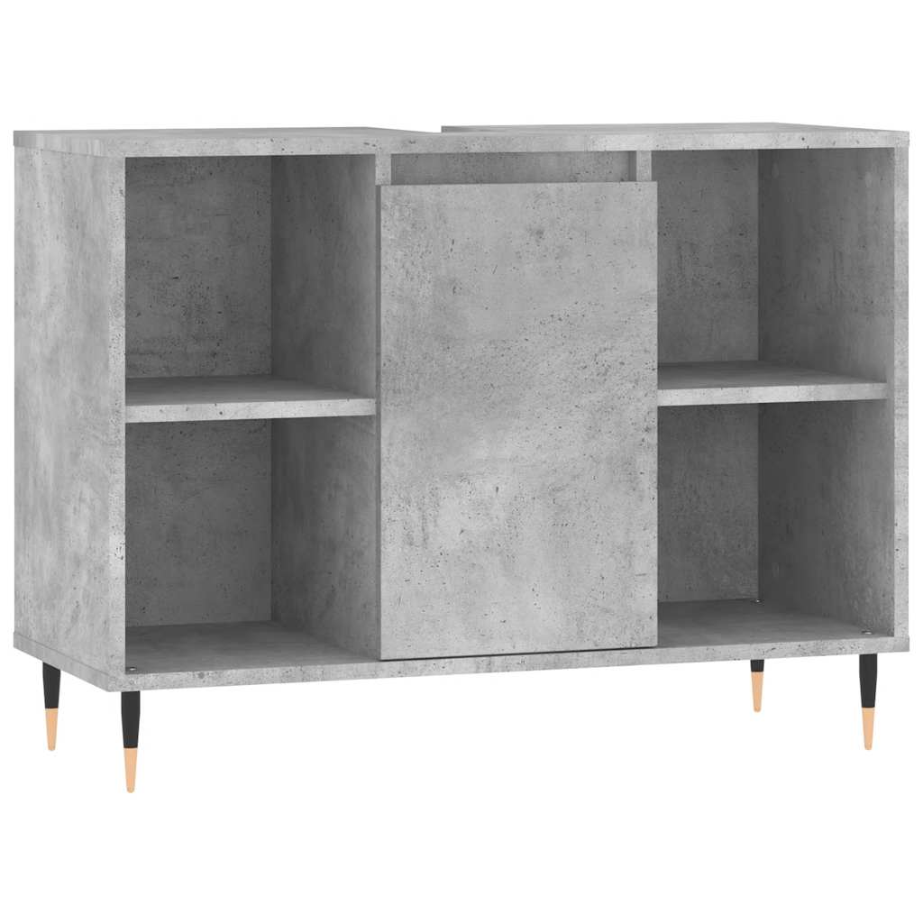 Baderomsskap Betonggrå 80X33X60 Cm Konstruert Tre