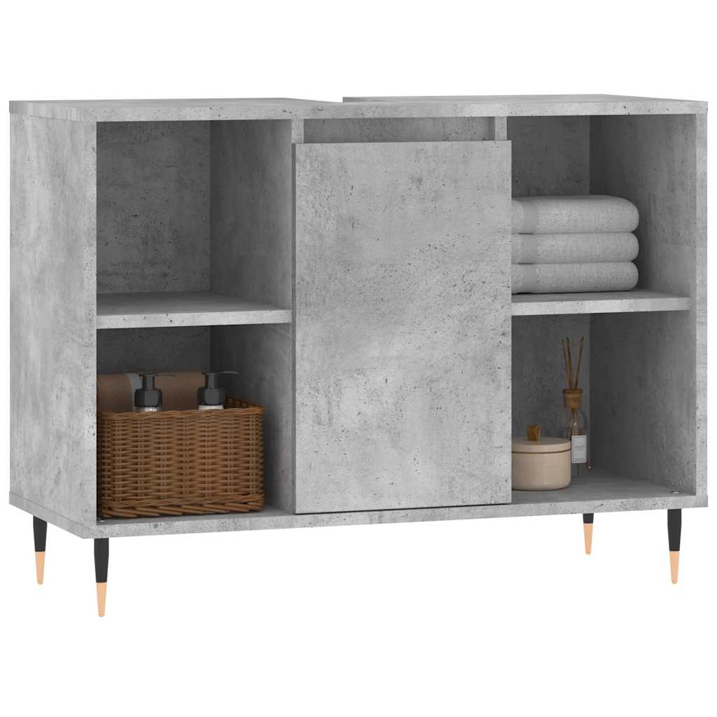 Baderomsskap Betonggrå 80X33X60 Cm Konstruert Tre