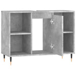 Baderomsskap Betonggrå 80X33X60 Cm Konstruert Tre