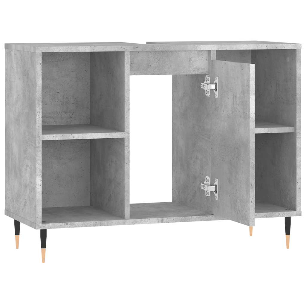 Baderomsskap Betonggrå 80X33X60 Cm Konstruert Tre