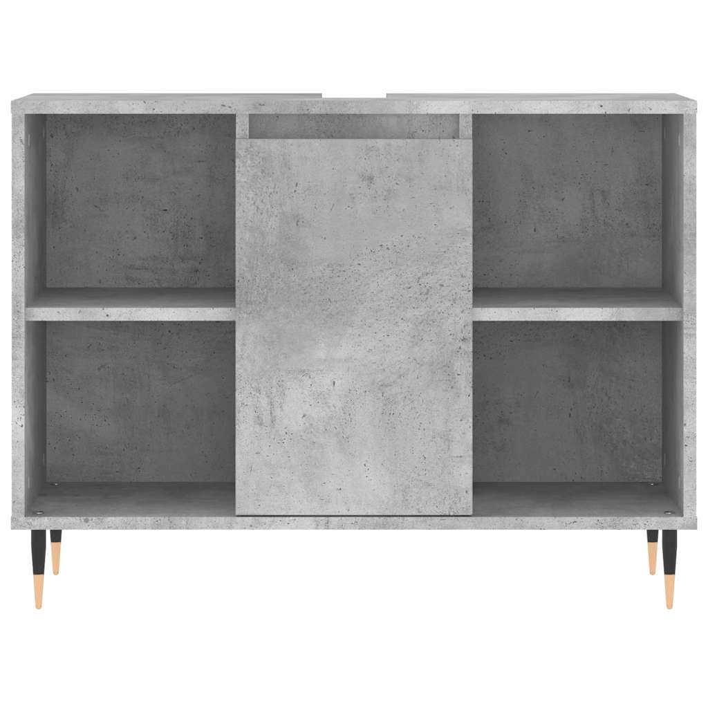 Baderomsskap Betonggrå 80X33X60 Cm Konstruert Tre