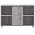 Baderomsskap Grå Eik 80X33X60 Cm Konstruert Tre