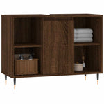 Baderomsskap Brun Eik 80X33X60 Cm Konstruert Tre