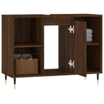 Baderomsskap Brun Eik 80X33X60 Cm Konstruert Tre
