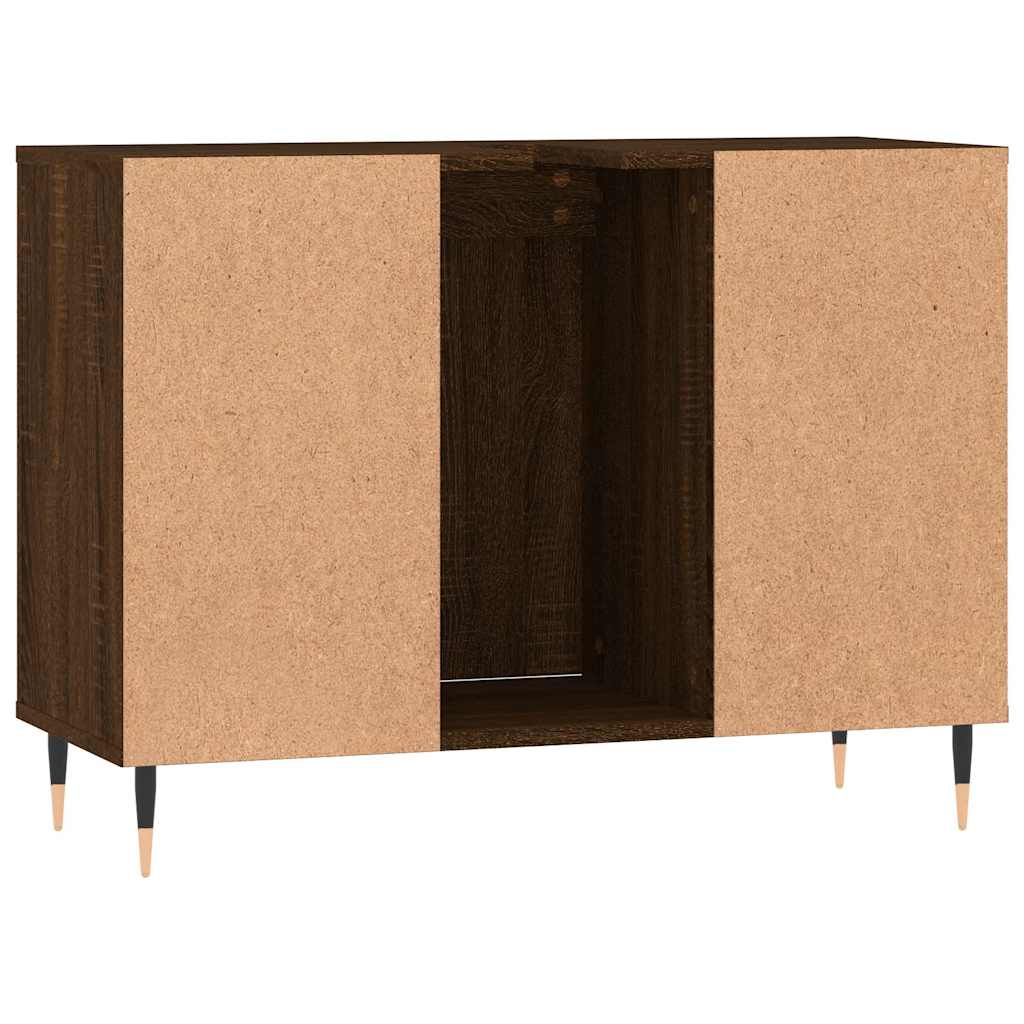 Baderomsskap Brun Eik 80X33X60 Cm Konstruert Tre