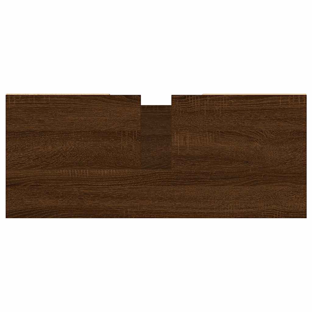 Baderomsskap Brun Eik 80X33X60 Cm Konstruert Tre