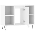 Baderomsskap Hvit 80X33X60 Cm Konstruert Tre